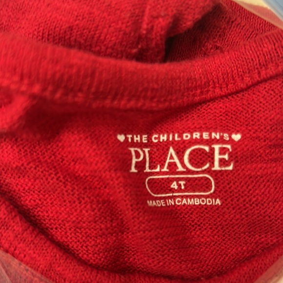 The Childrens Place Girls Silver Heart Red Tee - Picture 16 of 16